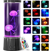 FBSPORT Jellyfish Lamp with remote and 17 color options for customizable ambiance.