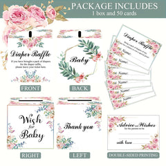 FCDECOR advice cards alongside raffle tickets offer warm messages