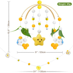 fcesuk baby mobile close-up flowers leaves felt textures soothing cribsides decor