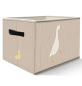 FDHSPAAM Cute Duck Nursery Storage Bin with Handles on a shelf for easy transport.