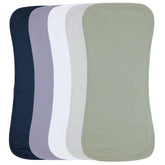 Featherhead burp cloth blue solid 22x11 offers full coverage during feeds.