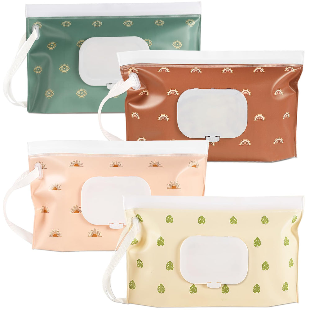 FEBSNOW baby wipes dispenser in pink boho pattern for stylish travel use