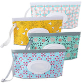 FEBSNOW floral wipe dispenser for on-the-go diaper bag use
