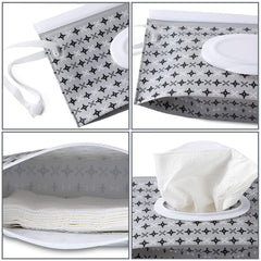 FEBSNOW portable wipe holder fits diaper bags for quick one-wipe access