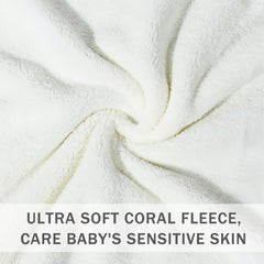 Baby wrapped in Febvao hooded towel after bath, staying warm and dry.