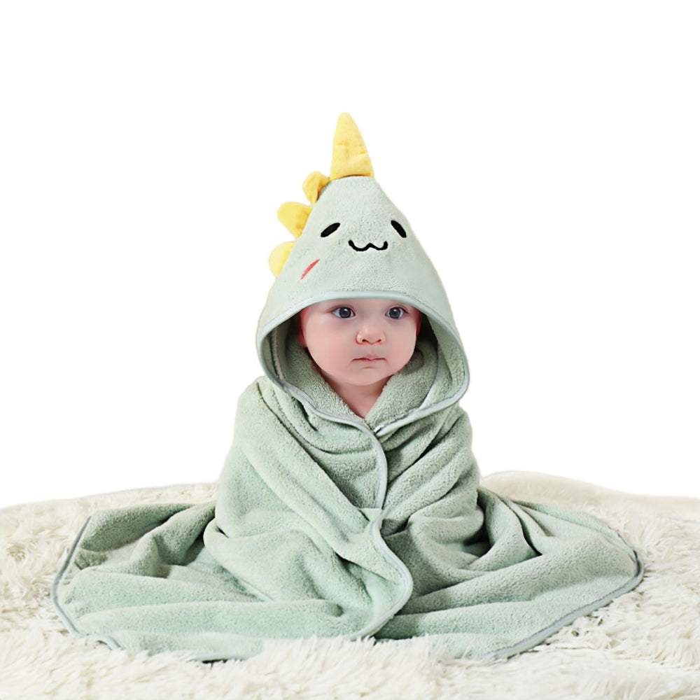 Febvao baby hooded towel front view highlights cozy hood and plush fabric