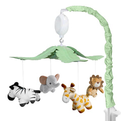 FEISIKE Jungle Safari Baby Crib Mobile elephant — gentle rotation aids visual tracking.