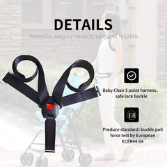 Feiteplus baby stroller harness strap supports safe seating during outings