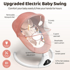 Feitiong baby swing remote and digital display for effortless control