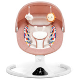 Feitiong pink baby swing seat with floral pattern soothing newborns with gentle motion
