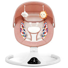 Feitiong pink baby swing seat with floral pattern soothing newborns with gentle motion