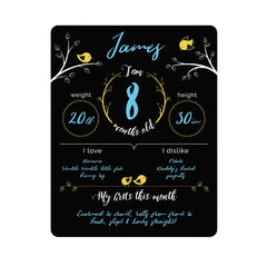Felt Like Sharing baby milestone sign front view for stylish monthly photos.