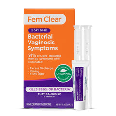 FemiClear BV ointment tube ready for night use to ease symptoms.