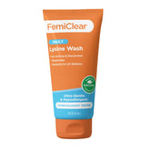 FemiClear Ultra-Gentle wash bottle on sink for daily gentle cleansing.