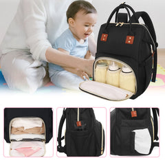 Femuar diaper bag backpack includes stroller hooks for hands free outings