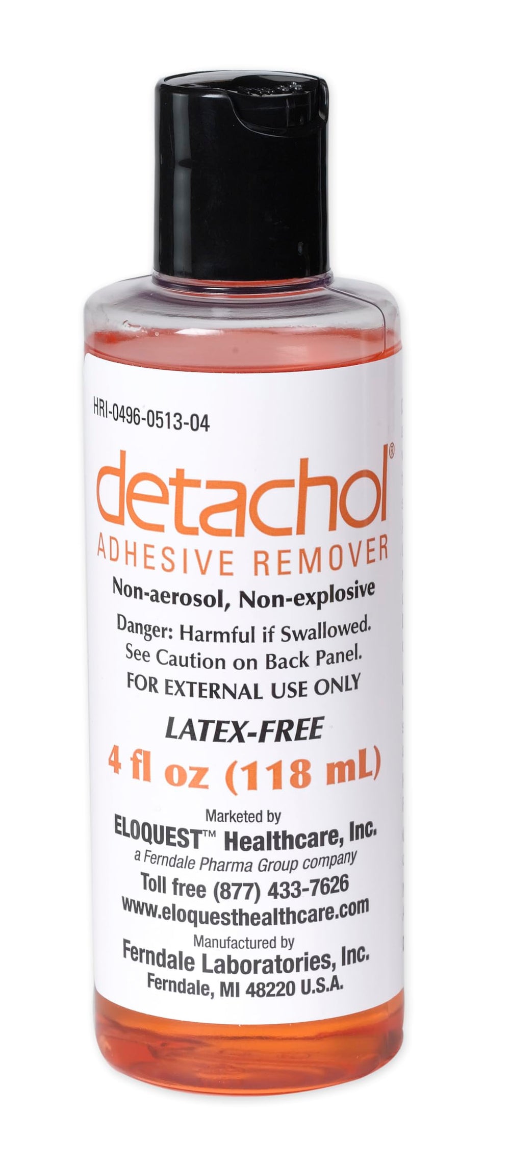 Ferndale Detachol 4oz bottle for gentle adhesive removal.