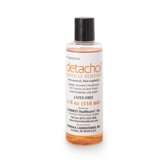 Ferndale Detachol orange-liquid formula displayed for non-irritating residue removal from skin.