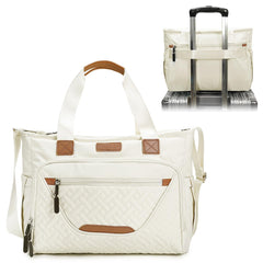 FHELAD tote diaper bag with laptop compartment for on-the-go parents.