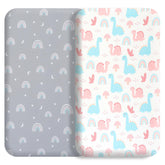 FHMJYH Bassinet Sheet rainbow pattern provides soft comfort for baby naps