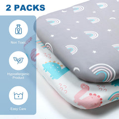 FHMJYH Bassinet Sheet rectangle oval fit demonstrates snug stretch-to-fit design