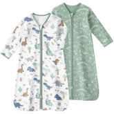 FIEMOL green dinosaur sleep sack full view for cozy, age-appropriate comfort.
