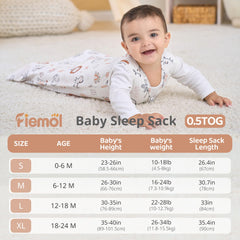 FIEMOL baby sleep sack orange animal sleeveless 0.5 TOG warmth