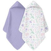 FIEMOL hooded towel image showcases soft muslin fabric for newborn bath comfort
