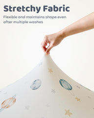 FIEMOL microfiber sheets feel soft against baby's skin