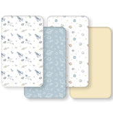 FIEMOL space astronaut blue 4-pack crib sheets keep baby cozy at bedtime