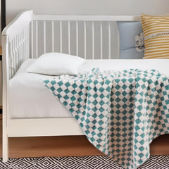 FIGEPO Checkered Baby Blanket with reversible design offers flexible styling