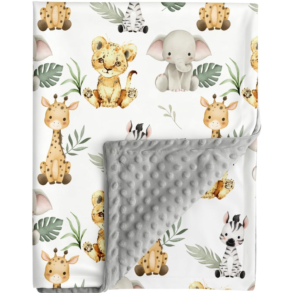 FIGEPO Safari Jungle Blanket fabric close-up showing soft breathable material