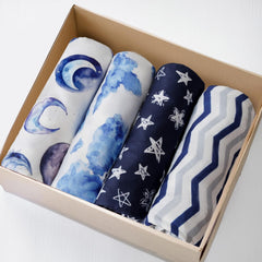 FIGEPO Sky bassinet sheets with cloud print for cozy naps.