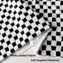 FIGEPO Soft Checkered Baby Blanket travel-friendly fold shows easy packing for on-the-go use.