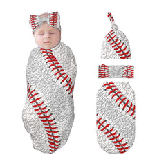Figtihw Baseball Swaddle Blanket: soft-material for cozy newborn comfort.