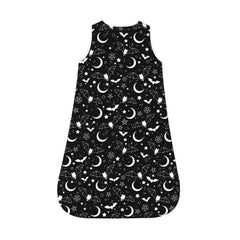Figtihw Bat Baby Wear Blanket on baby, sleeveless design supports freedom of movement.