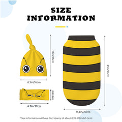 Figtihw Bee Swaddle Headband Hat Set completes baby outfits and soothes fussiness