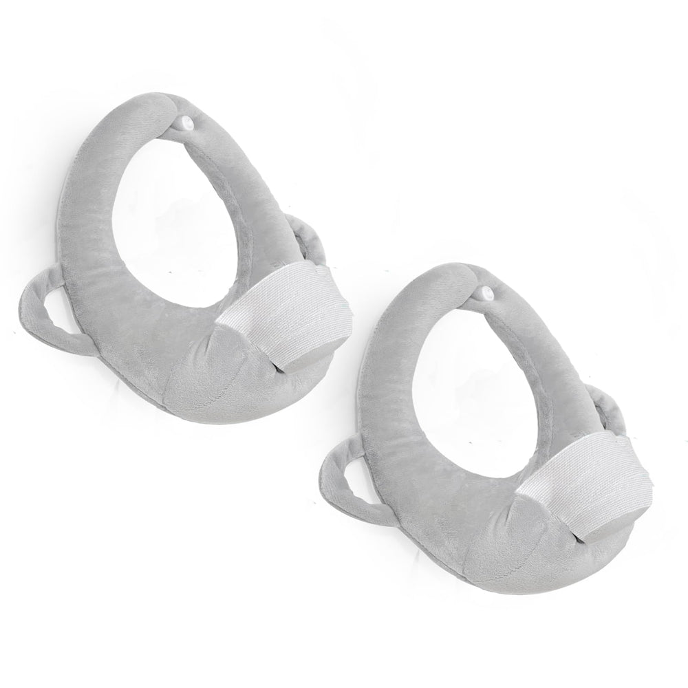 FIKETLXU baby pillow gray side view supports comfortable bottle feeding