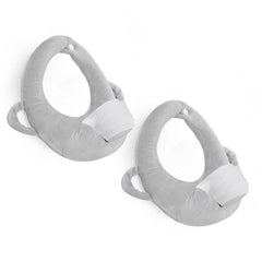 FIKETLXU baby pillow gray side view supports comfortable bottle feeding