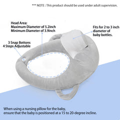 FIKETLXU breastfeeding pillow gray front view improves posture during nursing