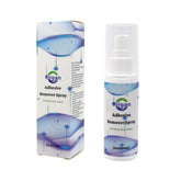 Filigan adhesive remover spray bottle demonstrating gentle, no-sting residue removal for ostomy care.