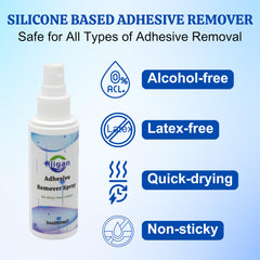 Quick-dry action of Filigan adhesive remover shown during use with tapes.