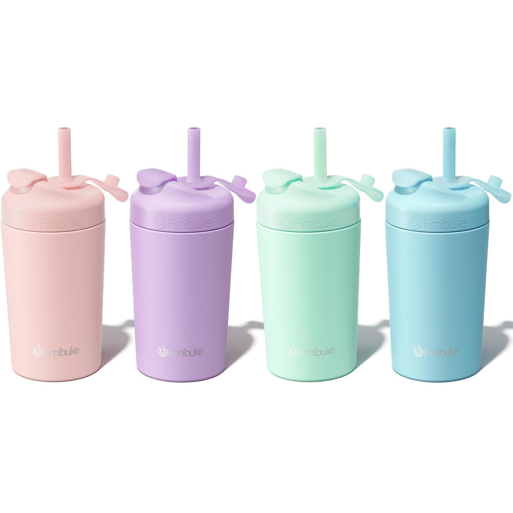 Fimibuke Kids Cups 4-pack with multiple lid options for spill-free on the go.