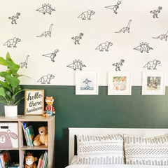 Finduat Geometric Dinosaur wall decals sheet 2 on smooth wall creates a playful focal point