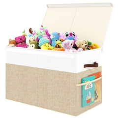Fineonly large toy storage box with lid showing tidy playroom organization and easy access