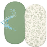 FIOBEE waterproof layer on baby bassinet sheet keeps crib dry and cozy.
