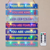 FIOBEE LED wall decor blue game panel series glows softly for night ambiance.