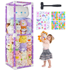 FIOBEE stuffed animals storage zoo PVC tube keeps plush toys organized in the nursery.