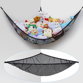 FIOBEE stuffed animals net hammock neatly displaying plush toys in a corner