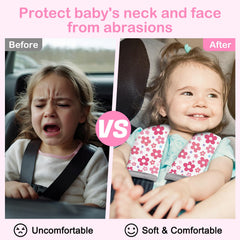 FIODAY seatbelt cover for kids in two sizes fits most seats and strollers