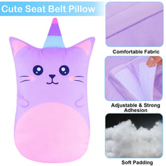 FIODAY seatbelt covers with cat motif add cute cushioning for little travelers.